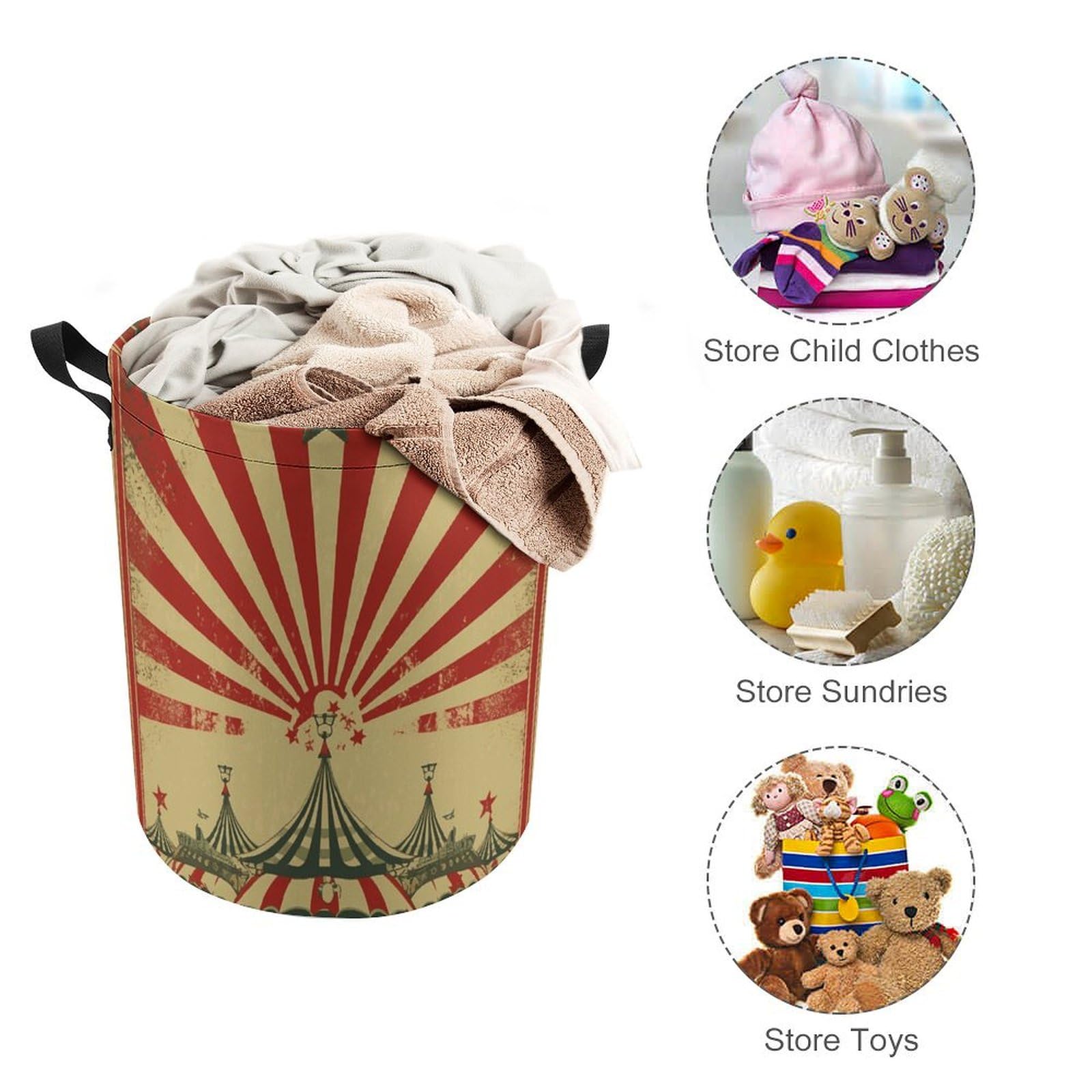 Amazon.com: Vintage Circus Background Laundry Basket for Cloakroom